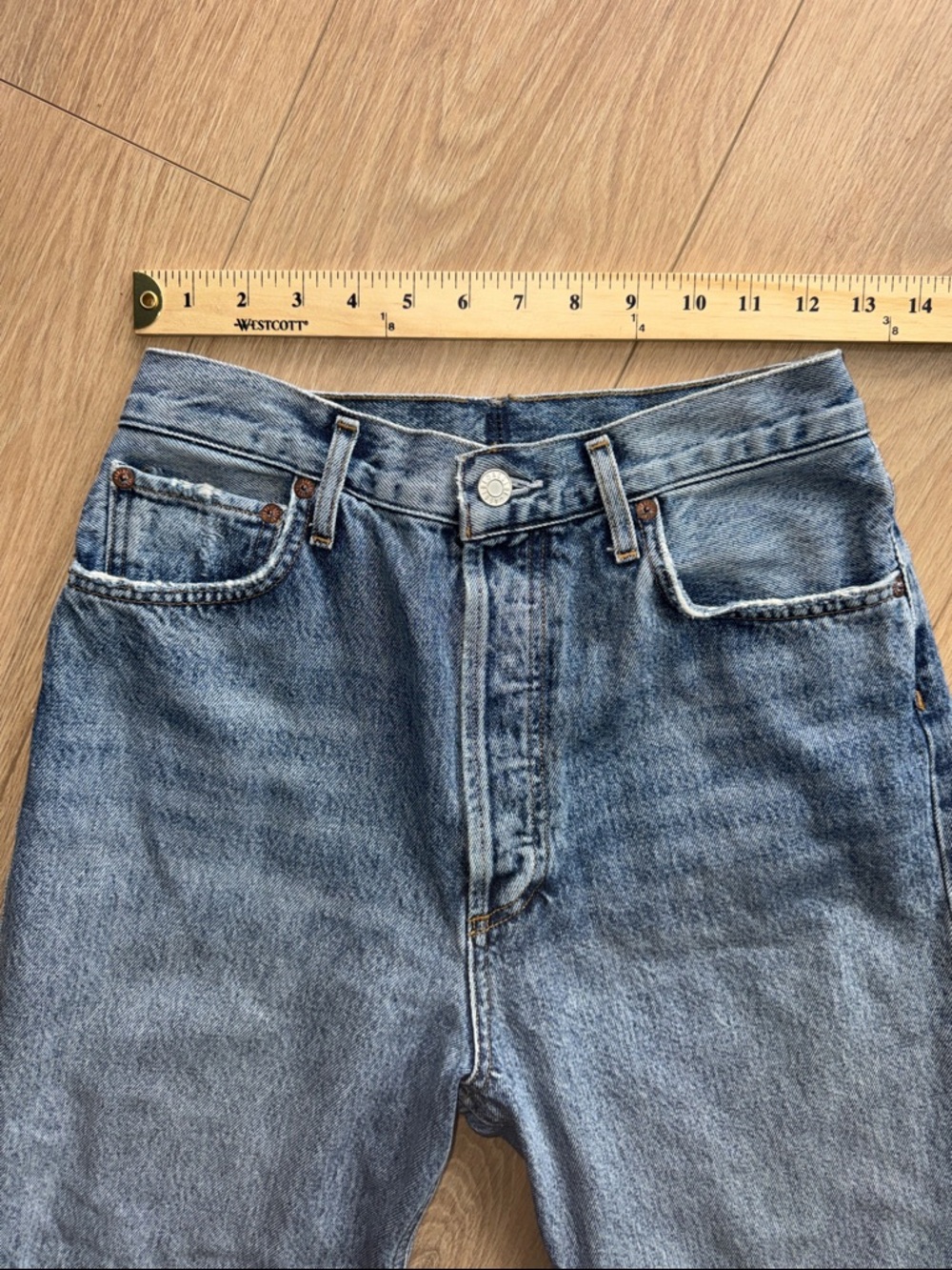 Agolde 90s Pinch Waist High Rise Straight Distressed Jeans Size 25 (estimated) - Picture 14 of 16